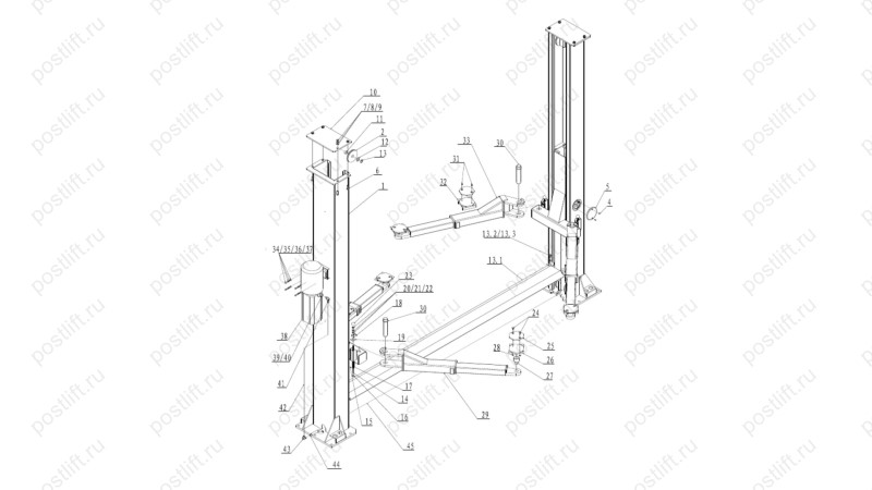  Подъемник двухстоечный электрогидравлический BRANN BRL-T4  (0)