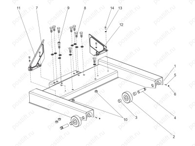 Комплект подкатных колонн Ravaglioli RAV222NL