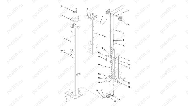  Двухстоечный подъемник Ravaglioli KPH370.42LIK (0)