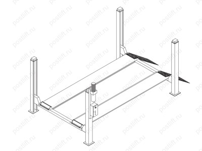 Четырехстоечный электрогидравлический подъёмник OMA 521L