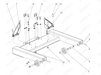 Комплект подкатных колонн Ravaglioli RAV216NL