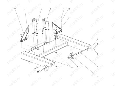 Комплект подкатных колонн Ravaglioli RAV224NL