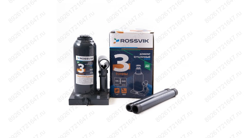  Домкрат бутылочный ROSSVIK PRO V003, г/п 3,0т (0)