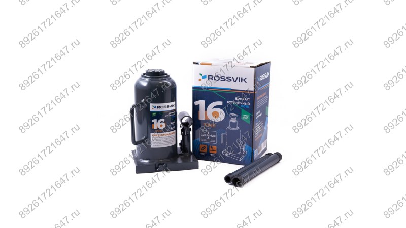  Домкрат бутылочный ROSSVIK PRO V016, г/п 16,0т (0)
