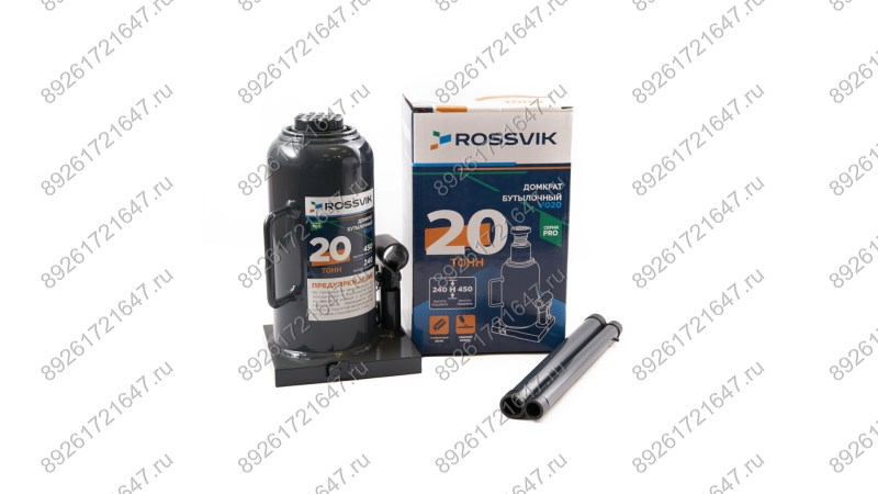 Домкрат бутылочный ROSSVIK PRO V020, г/п 20,0т (0)