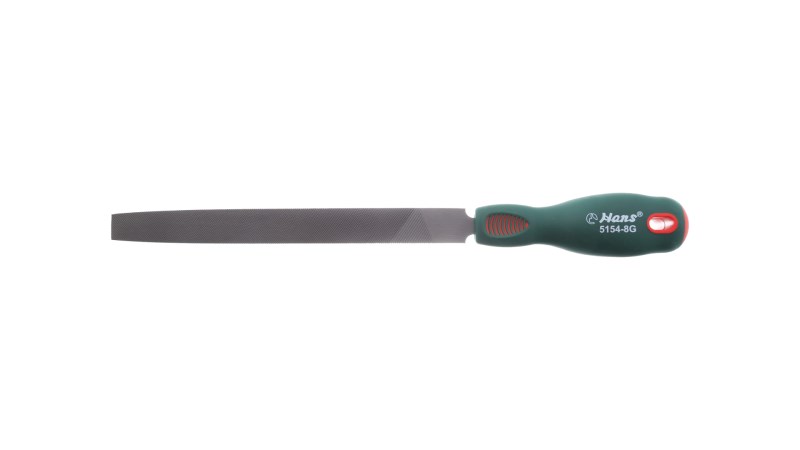  Плоский напильник с резиновой ручкой 200 мм, 5154-8G, HANS (0)