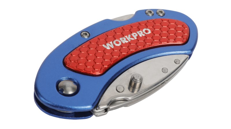  Нож универсальный алюминиевый складной со сменными лезвиями мини WP211005 WORKPRO (1)