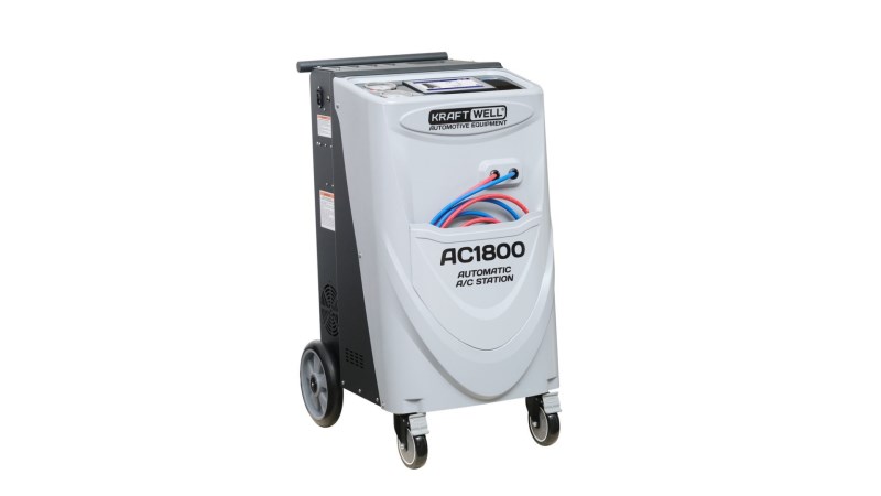  KraftWell AC1800 Установка для заправки автомобильных кондиционеров с сенсорным дисплеем, автоматическая (1)