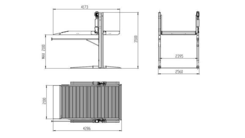  KraftWell KRWF3P Парковка двухстоечная, г/п 3000 кг. (1)