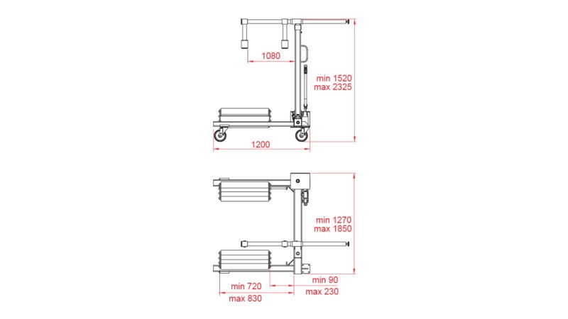  KraftWell KRW-WD15 Тележка гидравлическая г/п 1500 кг. для снятия колес грузовых автомобилей и сельхозтехники. (1)