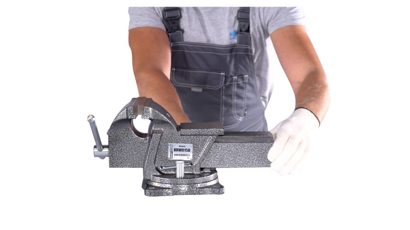  KraftWell KRW0150 Тиски слесарные вращающиеся 150 мм (1)