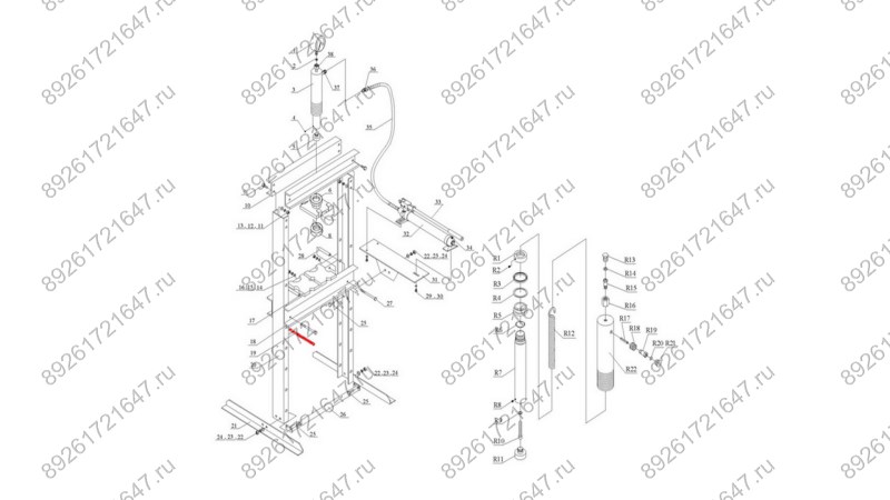  Штифт рамы (Bed frame pin п.19) HJ0804.5005, HJ0804.7016 (1)
