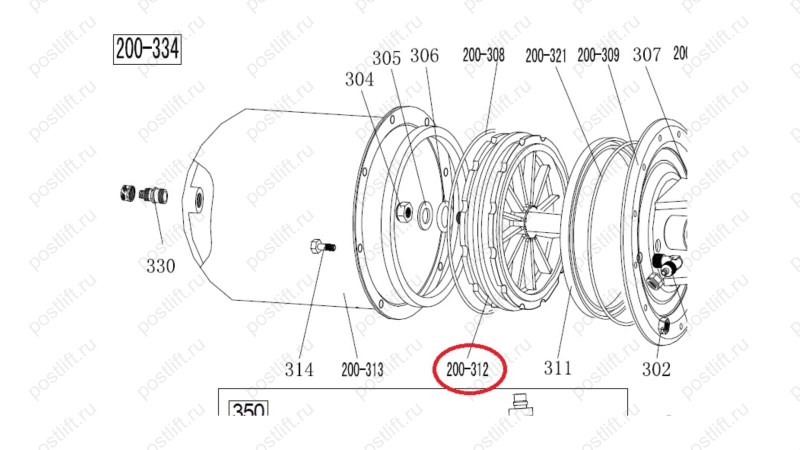  200-312 Поршень цилиндра отжима (0)