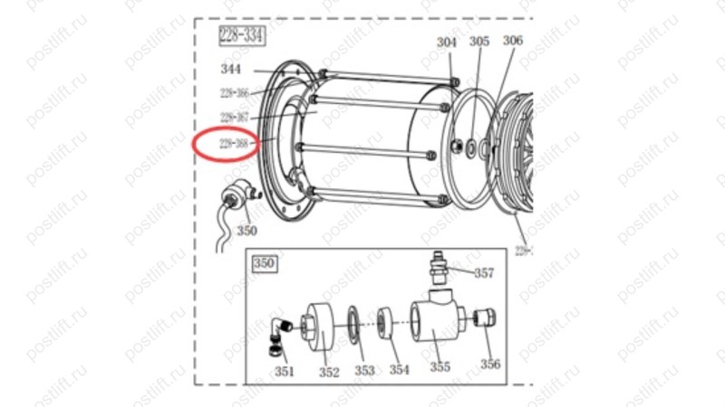  M-231BP36/228-368 Крышка цилиндра отжима задняя (0)