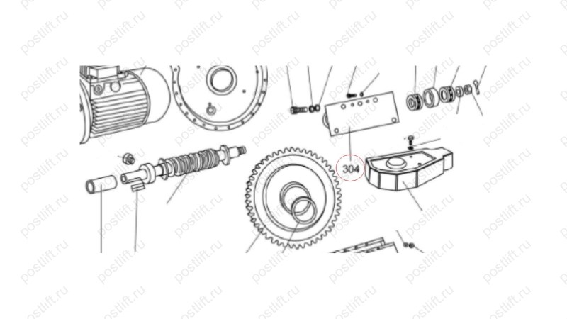 MT-296/304 Суппорт червячного вала (0)