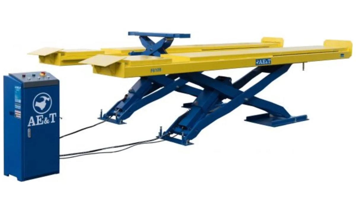  Ножничный подъемник F6109 AE&T 380В для сход-развала для монтажа в пол (0)
