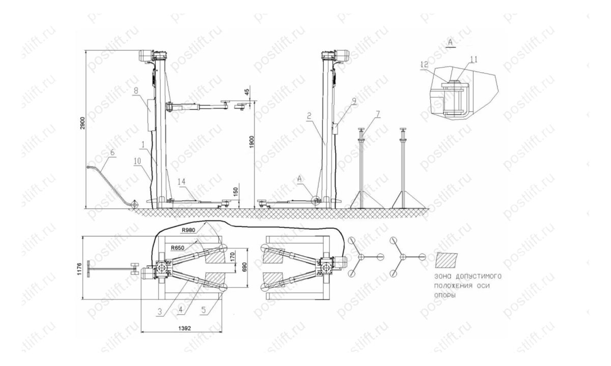  Подъемник двухстоечный ПП-3 (0)