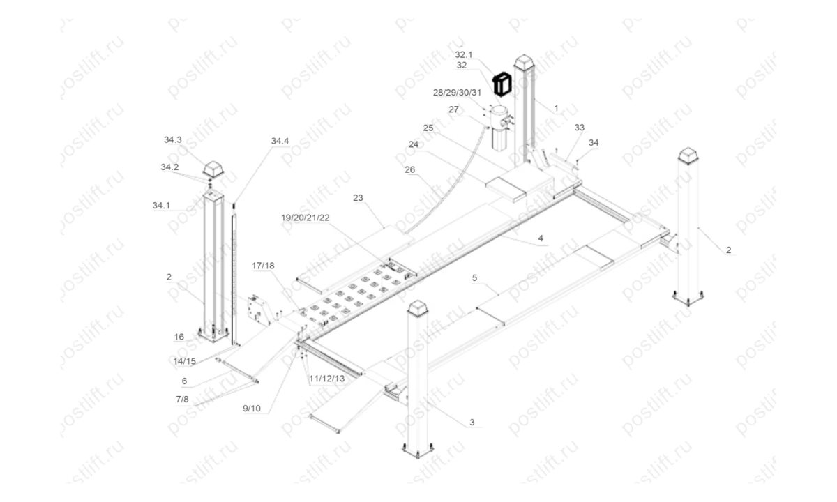  Подъемник гидравлический BRANN BRL-45 (0)