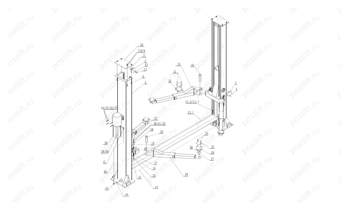  Подъемник двухстоечный электрогидравлический BRANN BRL-T4  (0)