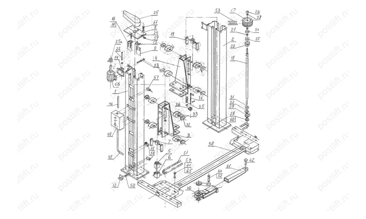  Дарз П1-01МН двухстоечный подъемник (0)