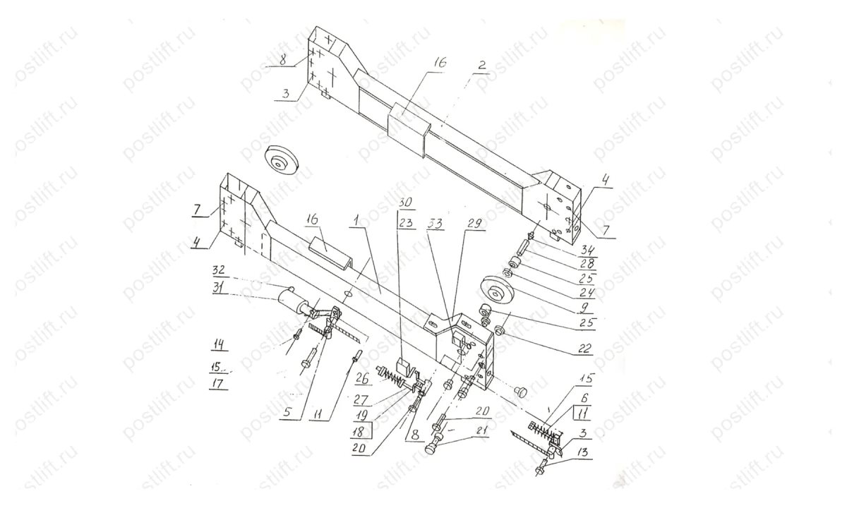  Подъёмник 4-х стоечный ДАРЗ П2-01М (0)