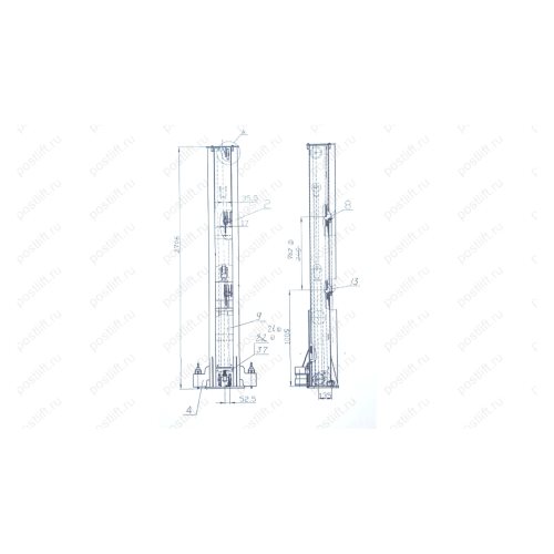Подъемник 2-х стоечный электрогидравлический П2-07