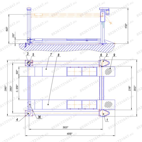Подъемник винтовой 4х стоечный П178Д-04АП