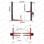  Подъемник двухстоечный GW-E4500 220 Great Wolf, 4500кг мни (3)