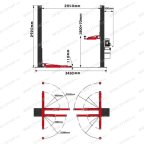  Подъемник двухстоечный GW-E4500 380 Great Wolf, 4500кг мни (6)