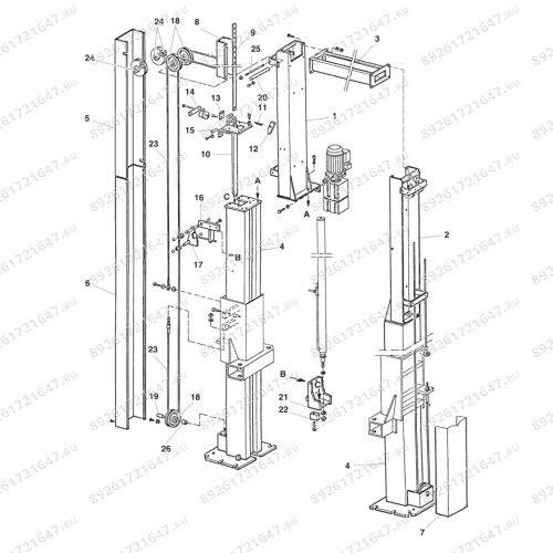 Подъемник двустоечный Ravaglioli KPH358K