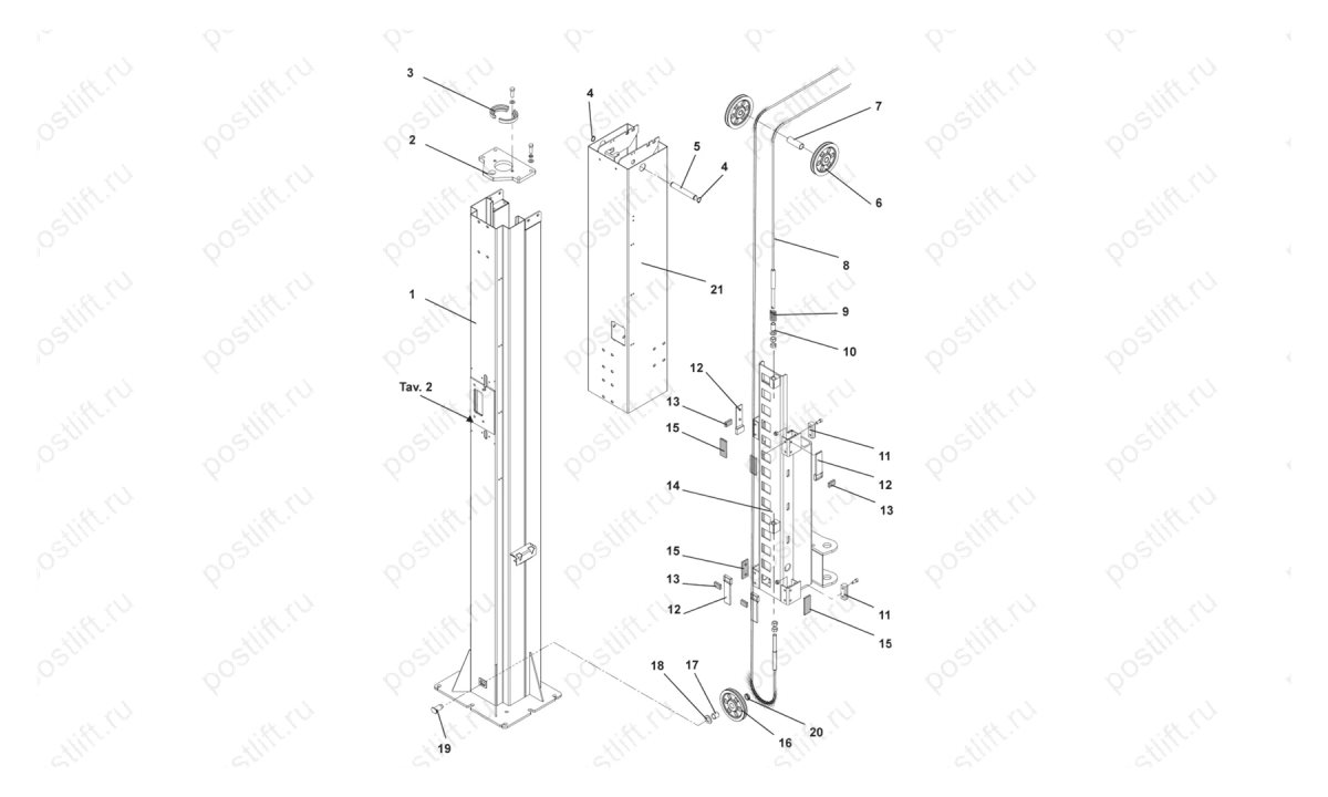  Двухстоечный подъемник Ravaglioli KPH370.42LIK (0)