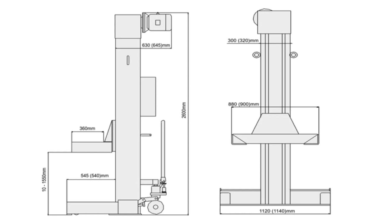  KraftWell KRW8M7.5 Колонны подкатные г/п8х7,5 т. электромеханические (1)