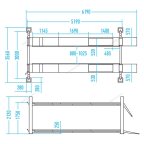  Подъемник 4х-стоечный 5т, c траверсой (от гидростанции) 3т, 380В для сход-развала (синий) NORDBERG 4450 мни (1)