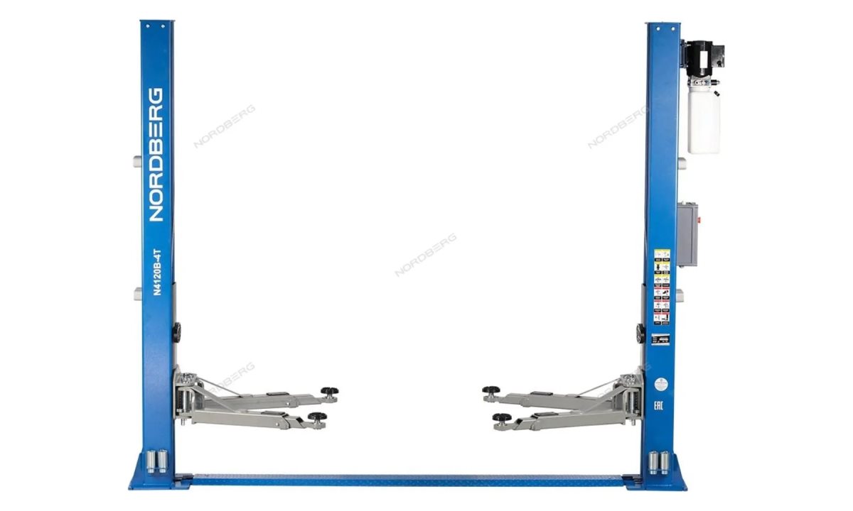 Подъемник 380V 2х стоечный 4т с электростопорами (синий) Nordberg N4120BE-4B (0)