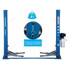  Подъемник 380V 2х стоечный 4т со снятием стопоров с одной колонны (синий) NORDBERG N4120BM-4B мни (2)