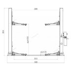  Подъемник 380V 2х стоечный 4т со снятием стопоров с одной колонны (синий) NORDBERG N4120BM-4B мни (3)