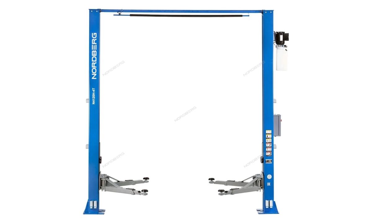  Подъемник 380V 2х стоечный 4т с верхней синхронизацией, H=3,6 м, с электростопорами (синий) Nordberg N4120HE-4B (0)
