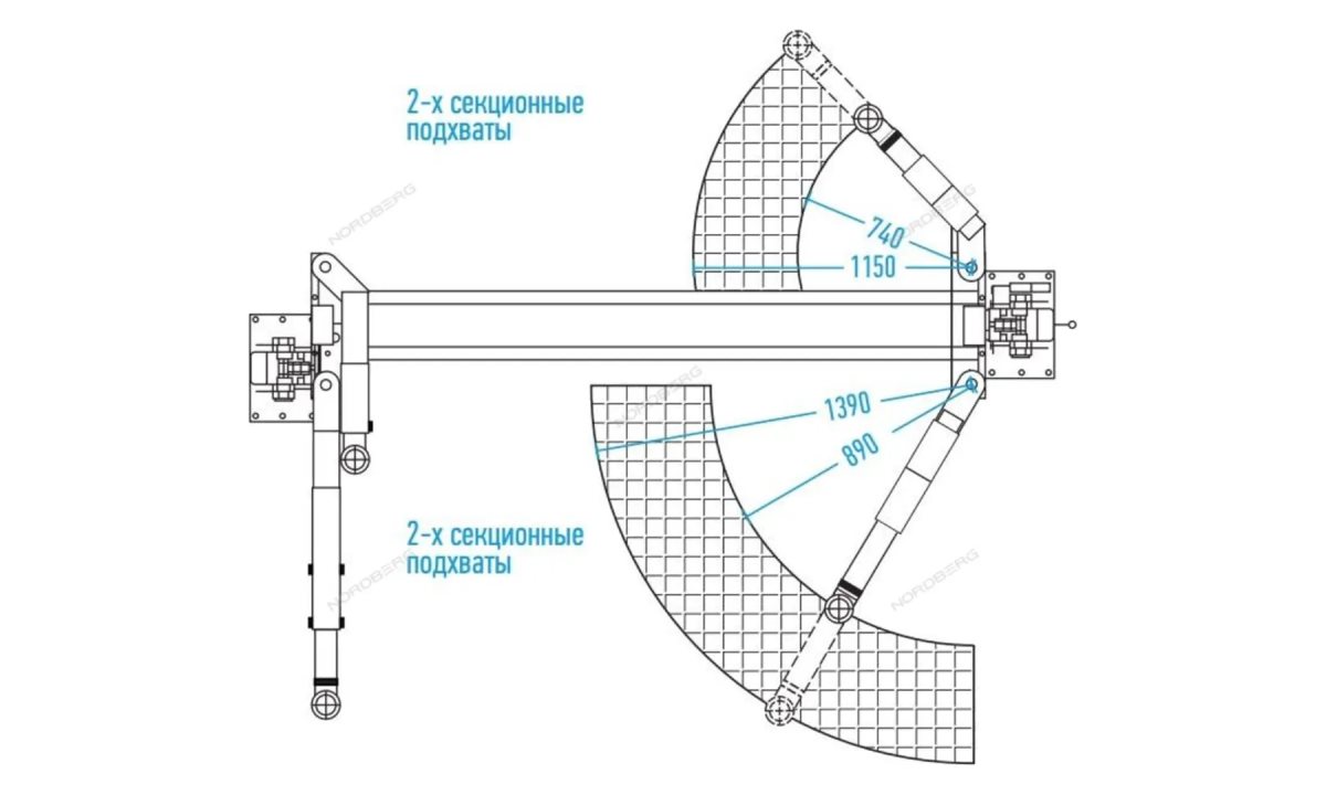  Подъемник 220V 2х стоечный 4т, асимметричный Nordberg N4121A-4T (1)
