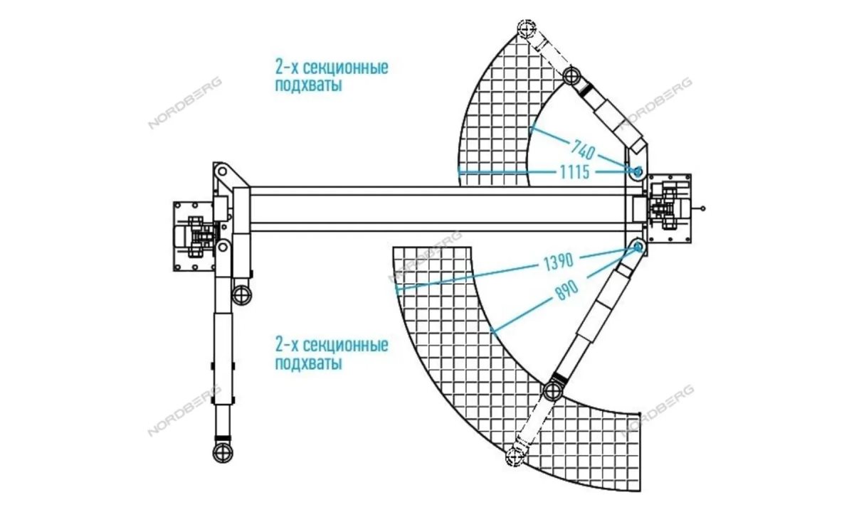 Подъемник 220V 2х стоечный 4т с верхней синхронизацией NORDBERG N4121H-4T (1)