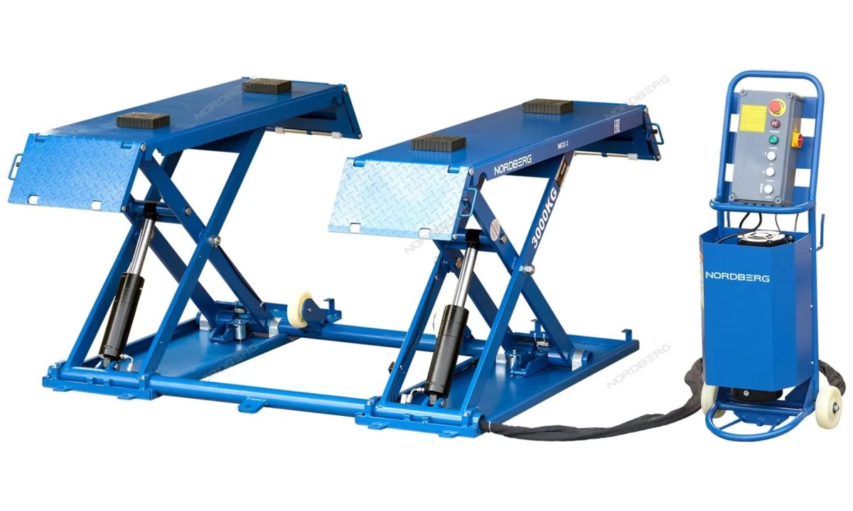  Подъемник ножничный 3т, 220В, синий (ст.арт. N632-3) NORDBERG N632-3B (1)
