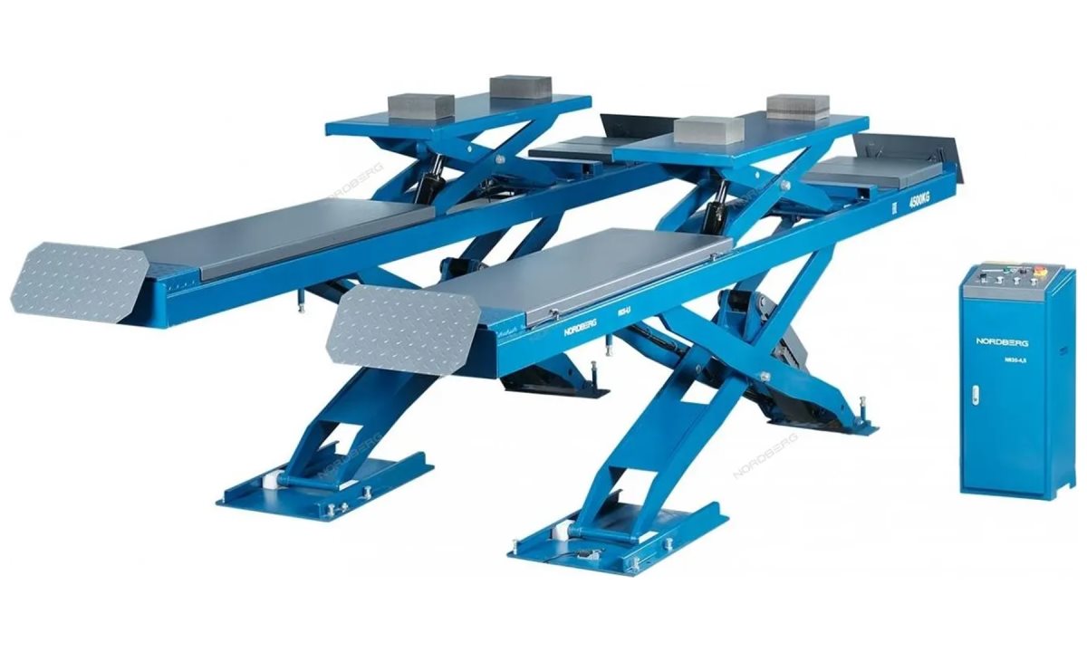  Подъемник ножничный для сх-разв 4,5т, 380В, 2 уровня (с авар. опусканием), синий NORDBERG N635-4,5B (0)