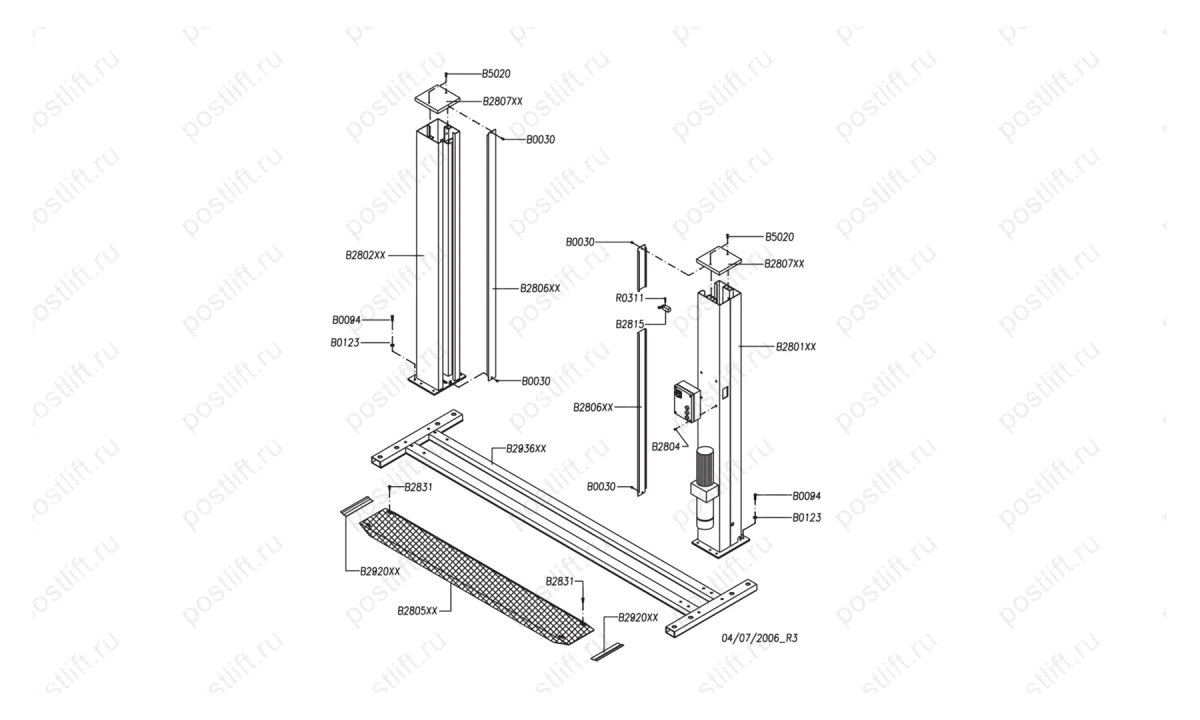  Двухстоечный подъемник электрогидравлический OMA 511С (0)
