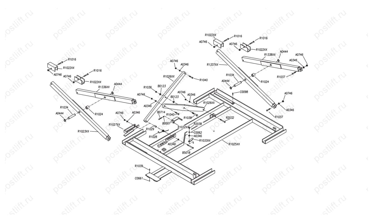  Ножничный пневматический шиномонтажный подъемник OMA 535A (0)
