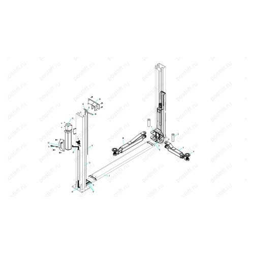 Подъемник двухстоечный с нижней синхронизацией TST40C
