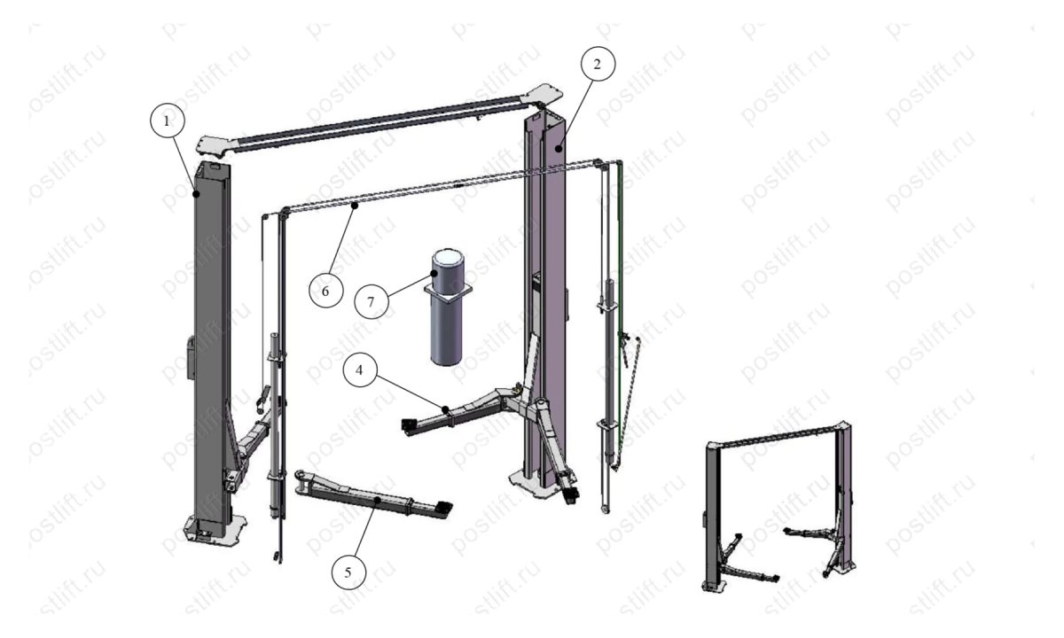  Подъемник 2-х стоечный TST45ACC (0)