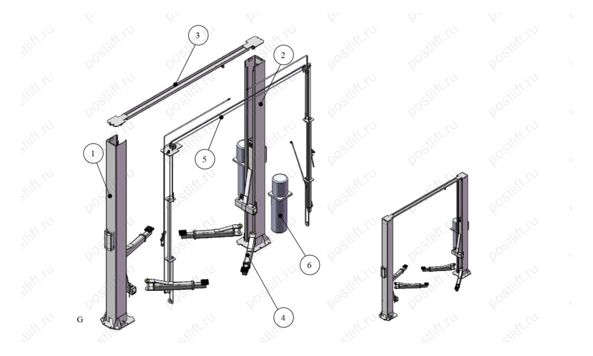  Подъемник 2-х стоечный TST45G (0)