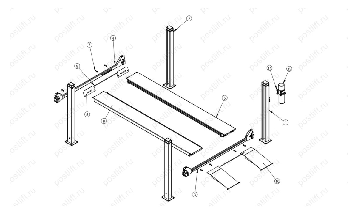  Подъемник 4-х стоечный TST440A (0)