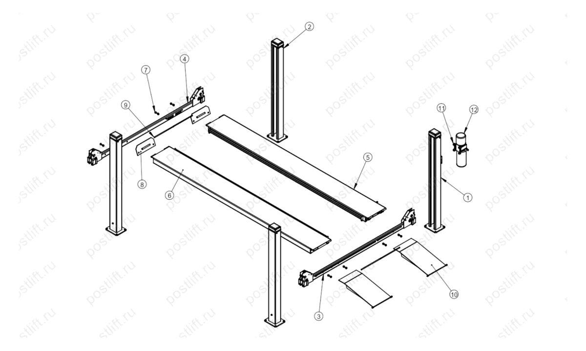  Подъемник 4-стоечный TST 440A old version (0)