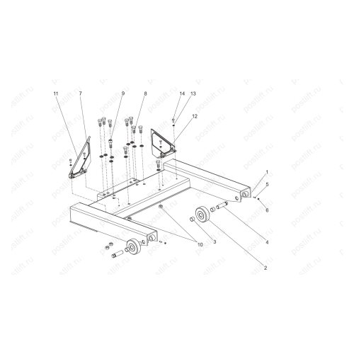 Комплект подкатных колонн Ravaglioli RAV214NL