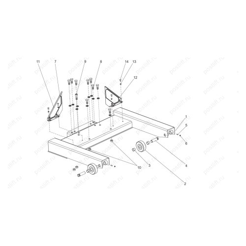 Комплект подкатных колонн Ravaglioli RAV222N